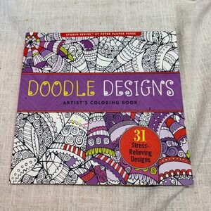 Peter Pauper Press Doodle Designs Studio Series Coloring Book 31 Stress Relief
